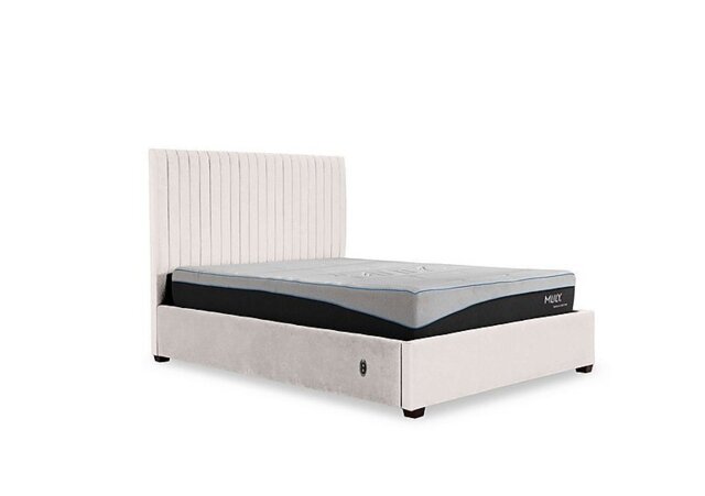 Sam 133cm Headboard Electric Ottoman Bed Frame - Super King - Keswick Snowflake
