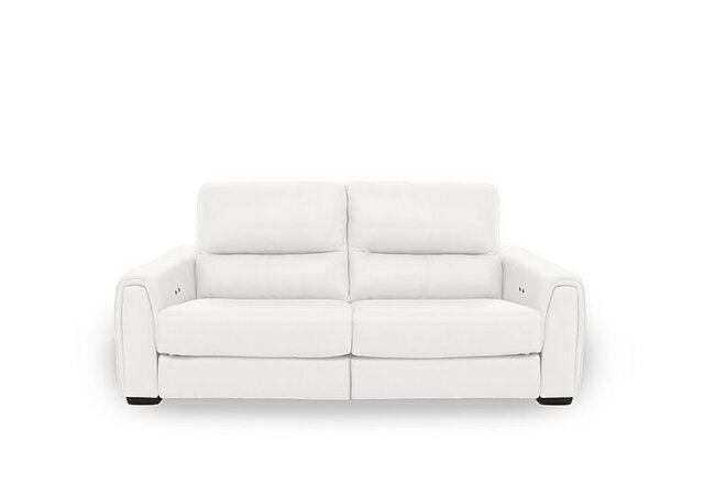 World of Leather - Flex BV Leather 2 Seater Power Recliner Sofa with Storage Arms - BV Star White