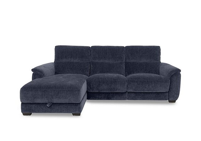 Saffron Fabric 3 Seater Power Recliner Sofa with Storage Left Hand Facing Chaise End