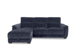 Saffron Fabric 3 Seater Power Recliner Sofa with Storage Left Hand Facing Chaise End