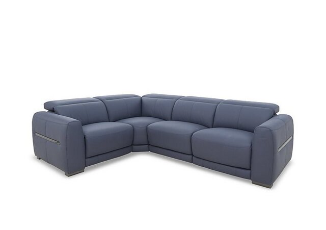 World of Leather - Edison Small Leather Power Recliner Left Hand Facing Corner Sofa with Power Headrests and Lights