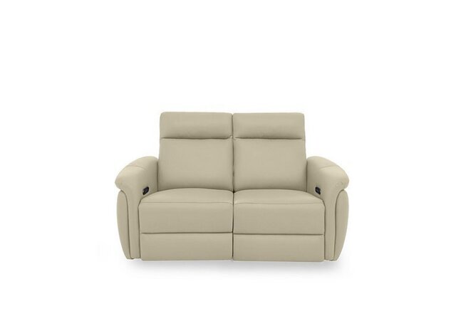 Dublin Leather 2 Seater Power Recliner Sofa with Power Headrests - Natural Sand