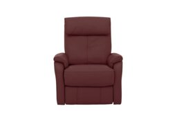 World of Leather - Rowan Leather Swivel Rocker Recliner Armchair - BV Deep Red