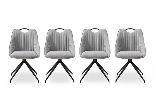 Jai Set of 4 Swivel Dining Chairs - Silver