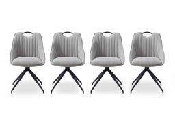 Jai Set of 4 Swivel Dining Chairs - Silver