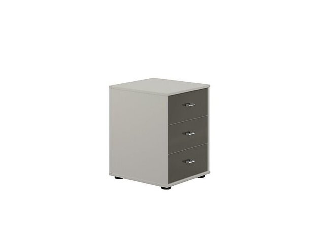 Wiemann - Santa Cruz 40cm 3 Drawer Bedside Chest - Havana Dr/Grey Carcase