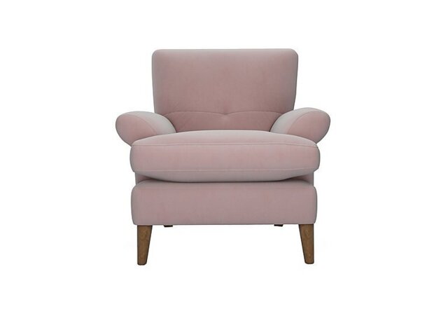 The Lounge Co. - Bronwyn Fabric Joshua Armchair With Vintage Oak Feet - Cotton Candy - Sofas and Armchairs - In Time for Christmas
