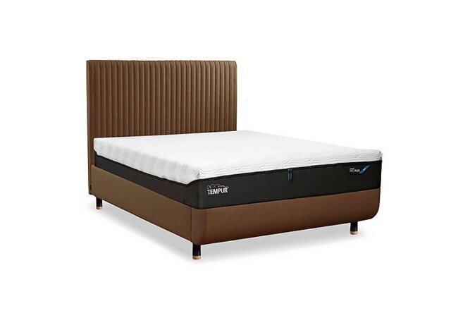 TEMPUR - Arc Disc Ottoman Bed Frame with Vertical Headboard - King Size - Black & Gold