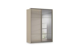 Rauch - Haven 170cm 2 Door Slider Wardrobe with 1 Glass Door, 1 Mirror Door and Lights