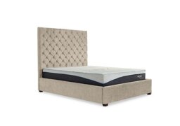 Charlotte 160cm Headboard Manual Ottoman Bed Frame - Double - Kashmir Chalk