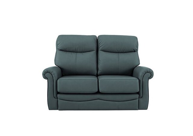 G Plan - Avon Small 2 Seater Leather Sofa - Cambridge Petrol Blue - Sofas and Armchairs