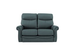 G Plan - Avon Small 2 Seater Leather Sofa - Cambridge Petrol Blue - Sofas and Armchairs