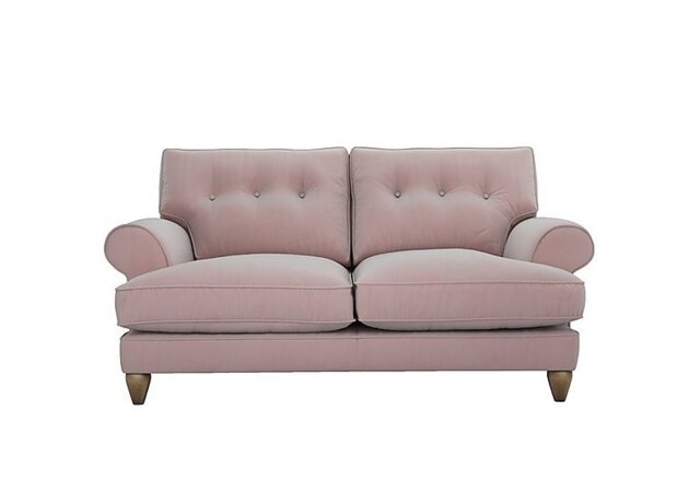 The Lounge Co. - Bronwyn 2.5 Seater Fabric Classic Back Foam Fill Sofa With Walnut Feet - Cotton Candy
