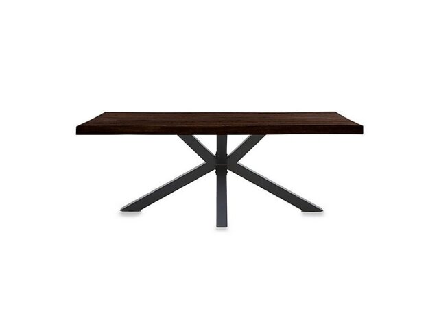 Bodahl - Njord Raw Edge Compact Dining Table with Metal Star Base - 140-cm - Smoked