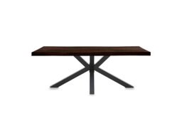 Bodahl - Njord Raw Edge Compact Dining Table with Metal Star Base - 140-cm - Smoked