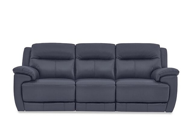 World of Leather - Touch 3 Seater NC Leather Sofa with Power Recliner - NC Ocean Blue - Sofas and Armchairs - In Time for Christmas