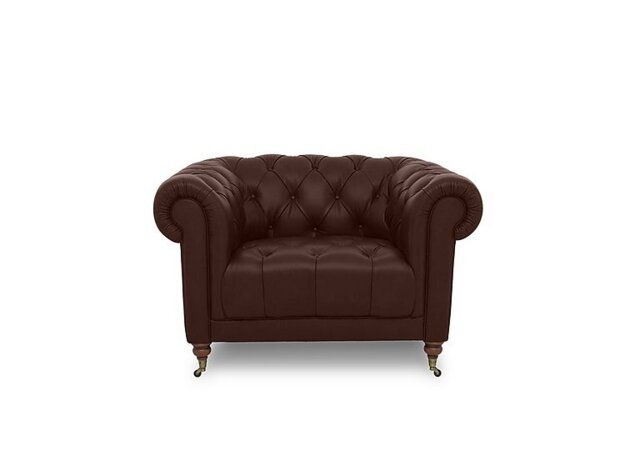 Columbus Leather Armchair with Castors