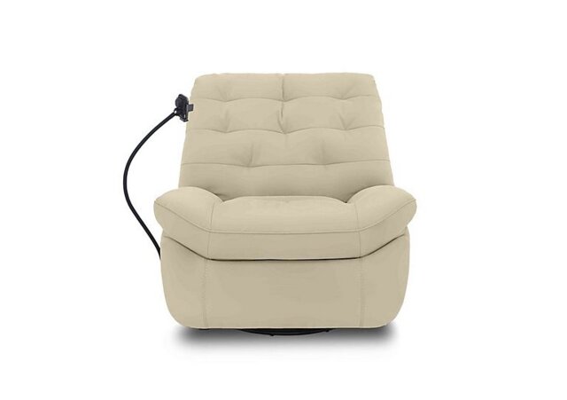 Ozzy NC Leather Swivel Power Recliner Chair with Phone Holder - NC Bisque