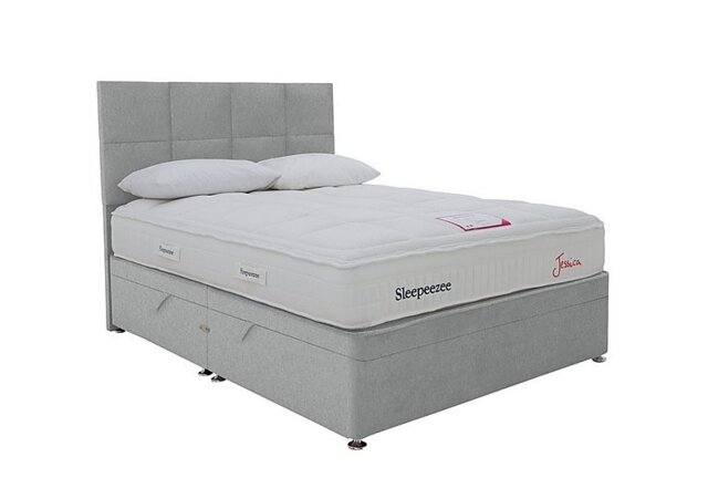Sleepeezee - Jessica Side Ottoman Divan Set - Super King - Weave Taupe