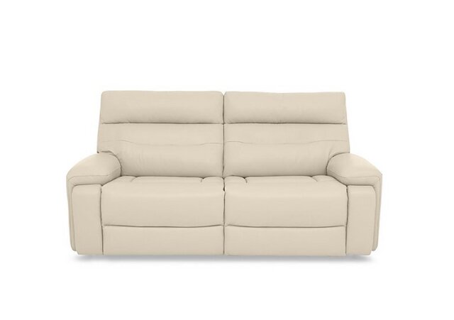Cinemax Leather 3 Seater Power Recliner Sofa with Power Headrests - Stone