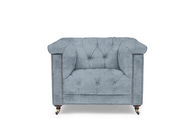 At The Helm - Wallace Fabric Chesterfield Chair - Boathouse Blue