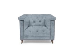 At The Helm - Wallace Fabric Chesterfield Chair - Boathouse Blue
