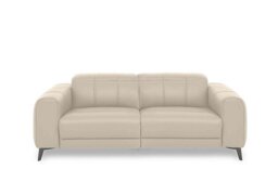 Ezra 3 Seater Leather Sofa - Bone China