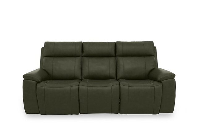Aero Leather 3 Seater Power Recliner Sofa with Power Headrests - Oslo Pine