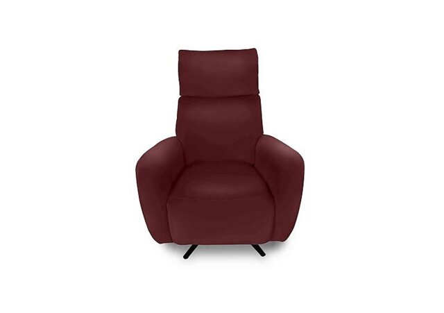 World of Leather - Designer Chair Collection Granada NC Leather Power Recliner Swivel Chair with Massage Feature - NC Deep Red
