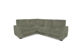 Saffron Small Fabric Power Recliner Left Hand Facing Corner Sofa - Olive Green