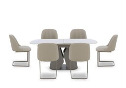 Ivy Extending Dining Table and 6 Cantilever Chairs - 178-cm