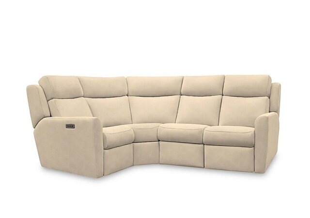 G Plan - Wren Small Fabric Power Recliner Left Hand Facing Corner Sofa with Power Headrests and Power Lumbar - Stingray Linen