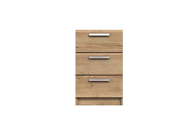 London Bedrooms - Waterloo 3 Drawer Bedside Cabinet - Natural Rustic Oak - Bedroom Furniture - In Time for Christmas