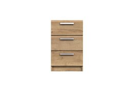 London Bedrooms - Waterloo 3 Drawer Bedside Cabinet - Natural Rustic Oak
