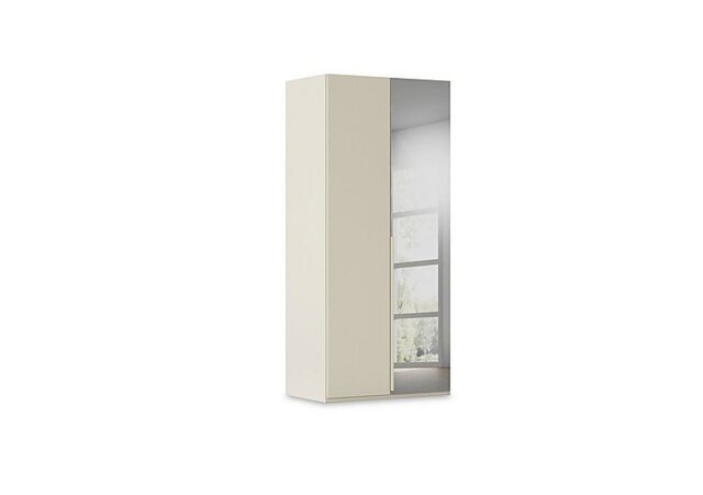 Rauch - Haven 101cm 2 Door Hinged Wardrobe with 1 Décor Door and 1 Mirror Door - Alpine White