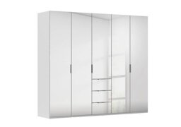Rauch - Formes 5 Door Bifold Combi Mirror Wardrobe - Silk Grey