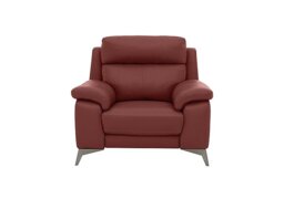 World of Leather - Missouri NC Leather Recliner Armchair with Power Headrest - NC Deep Red