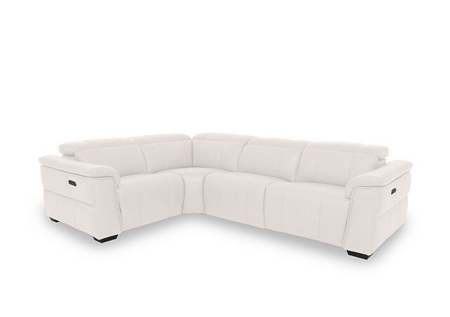 Inca NC Leather Double Power Recliner Left Hand Facing Corner Sofa with Power Headrests - Cotton - Sofas and Armchairs - In Time for Christmas