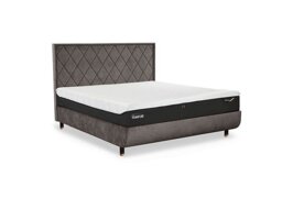 TEMPUR - Arc Disc Ottoman Bed Frame with Quilted Headboard - King Size - Black & Gold