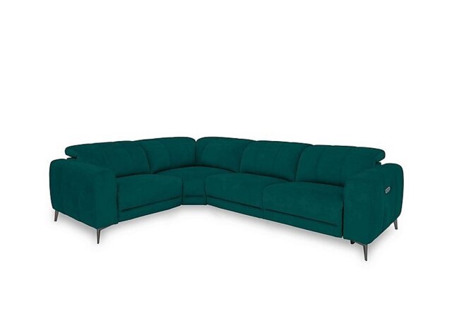 Ezra Fabric Power Recliner Left Hand Facing Corner Sofa with Power Headrest - Opulence Teal