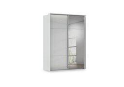 Rauch - Haven 170cm 2 Door Slider Wardrobe with 1 Glass Door, 1 Mirror Door and Lights