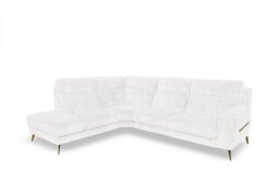 Eclipse Fabric Left Hand Facing Corner Sofa with Chaise End Storage - Frost
