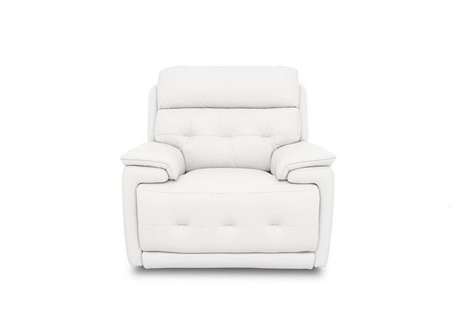 Brescia NC Leather Power Recliner Chair with Power Headrest - NC Star White