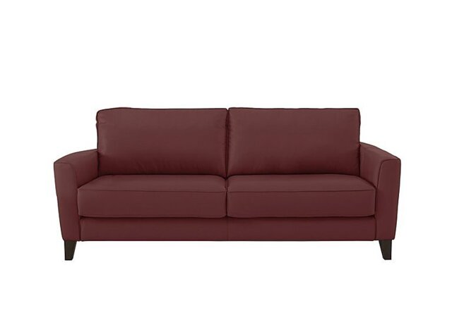 Ideal Home - Brondby 3 Seater Leather Sofa - BV Deep Red