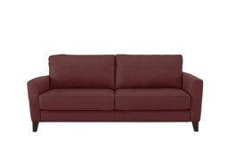 Ideal Home - Brondby 3 Seater Leather Sofa - BV Deep Red