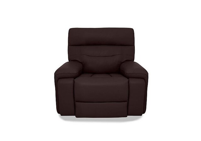 Cinemax Leather Power Recliner Chair with Power Headrest - Burgundy