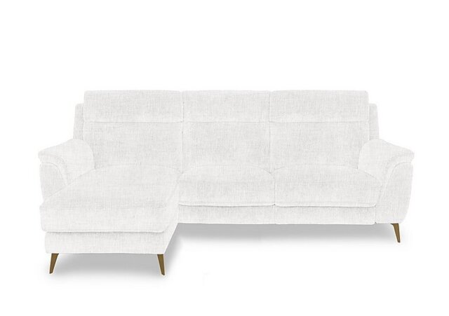 Eclipse Fabric 3 Seater Left Hand Facing Chaise End Sofa - Frost