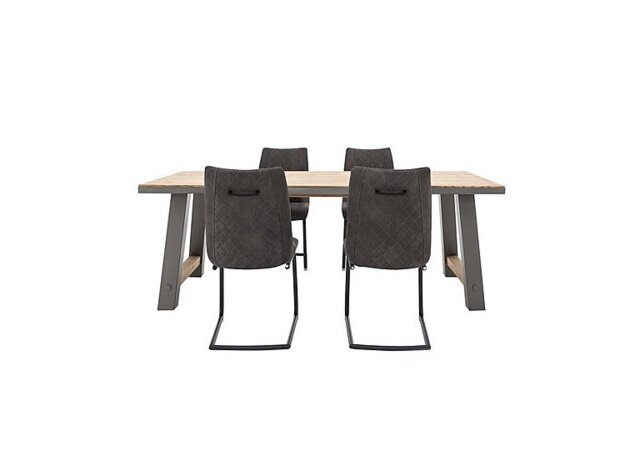 Habufa - Baltimore Dining Table and 4 Chairs Set - 210-cm - Anthracite
