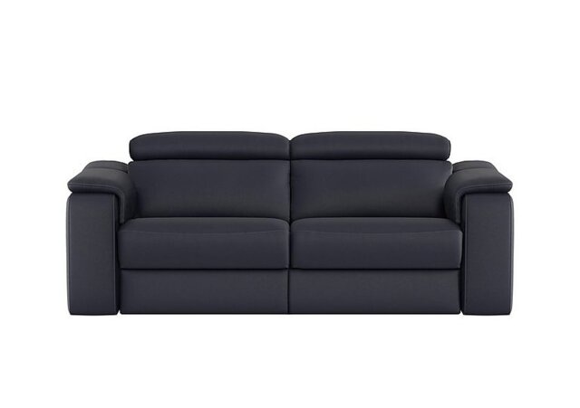Nicoletti - Canto 3 Seater Leather Power Recliner Sofa with Power Headrests - Torello Blu
