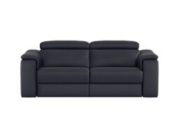Nicoletti - Canto 3 Seater Leather Power Recliner Sofa with Power Headrests - Torello Blu